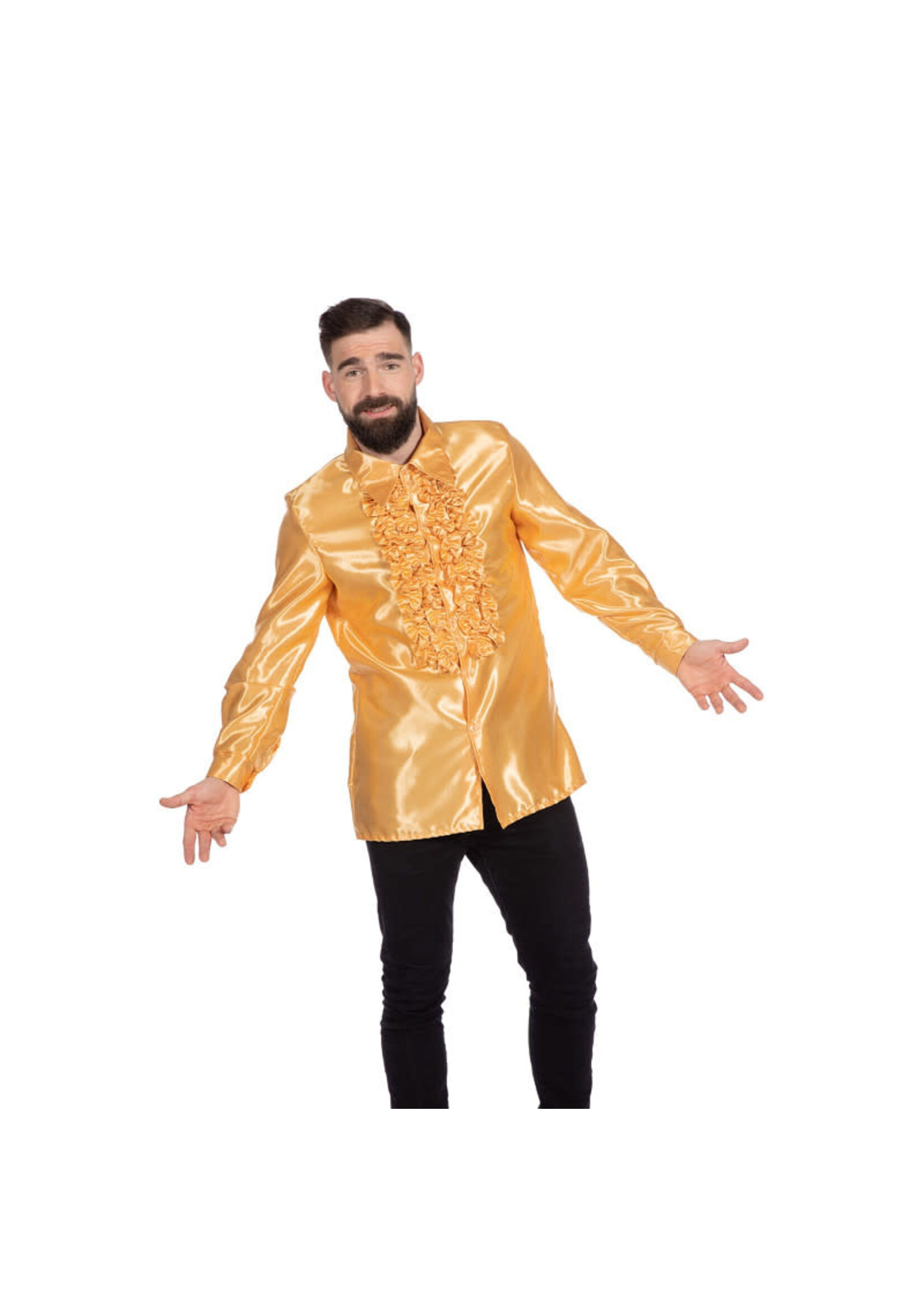 Wilbers & Wilbers Ruchesblouse satijn Goud