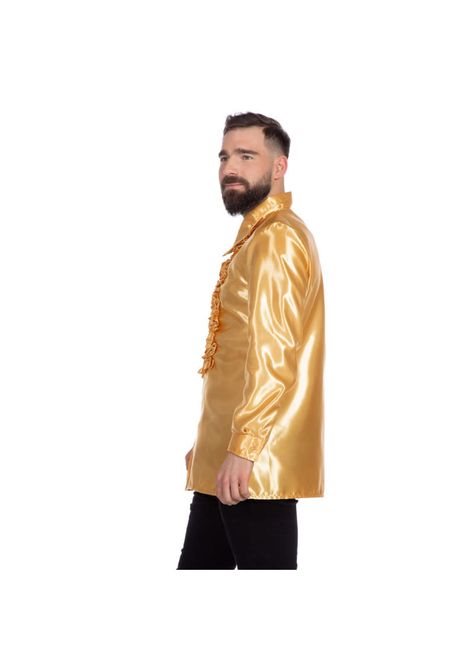 Wilbers & Wilbers Ruchesblouse satijn Goud