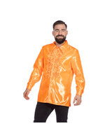 Wilbers & Wilbers Ruchesblouse satijn Oranje