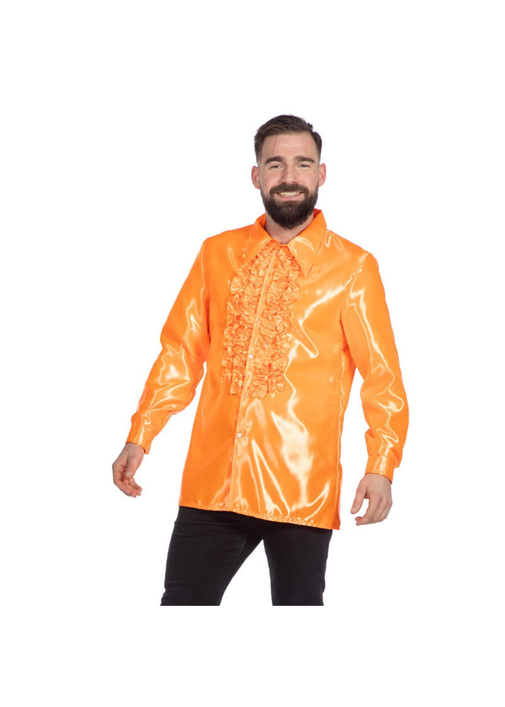 Wilbers & Wilbers Ruchesblouse satijn Oranje