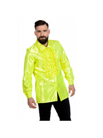 Wilbers & Wilbers Ruchesblouse satijn Neon geel