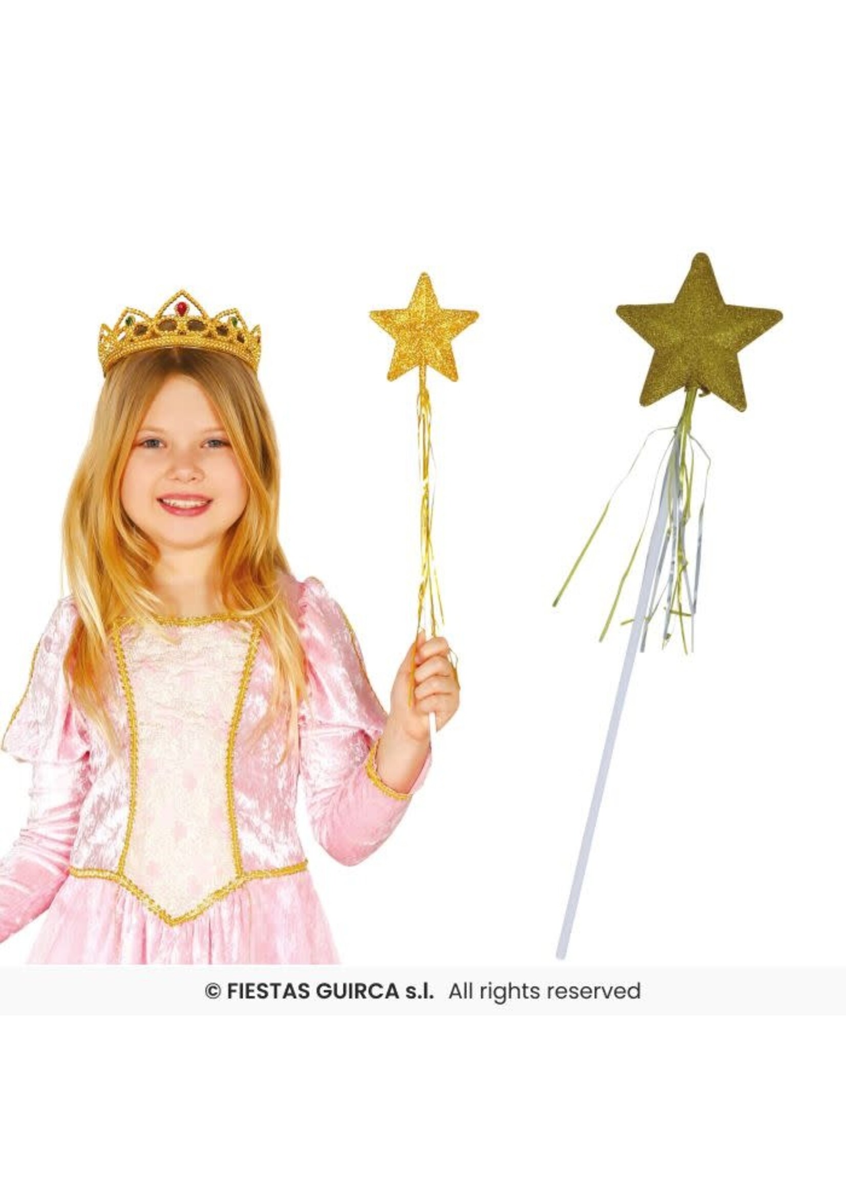 Fiestas Guirca Toverstaf, 45 cm Goud