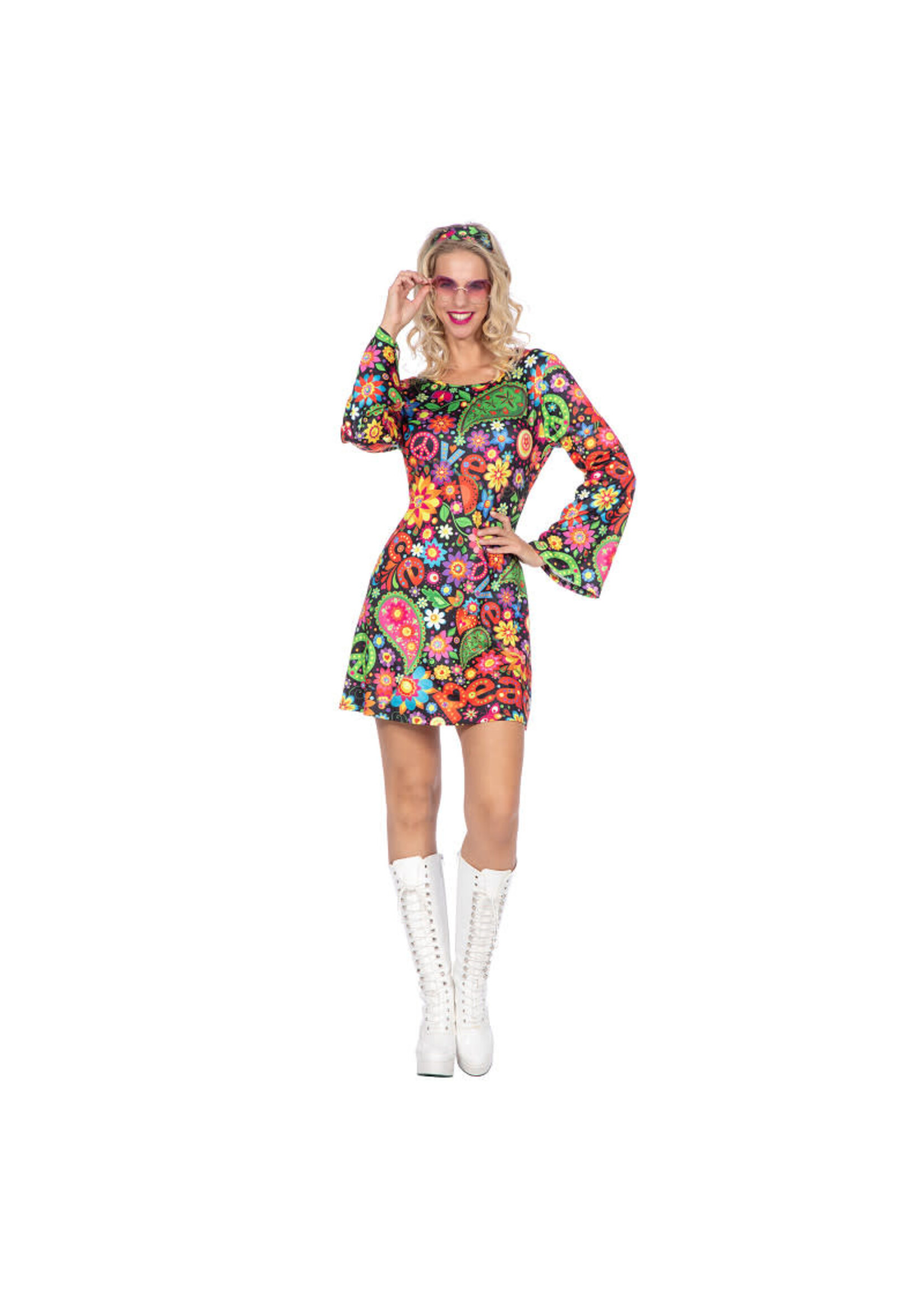 Wilbers & Wilbers Hippie jurkje zwart peace Dames