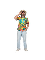 Wilbers & Wilbers Party shirt hippie peace en bloemen