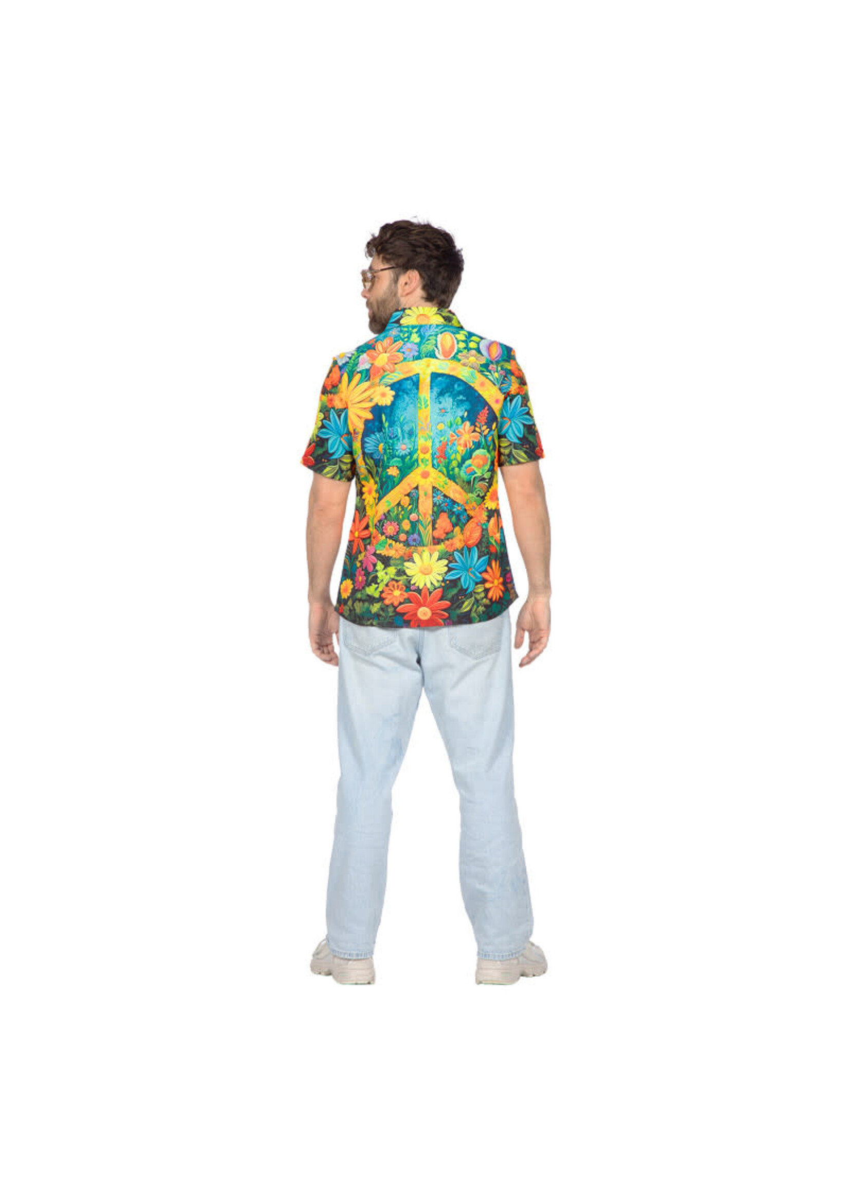 Wilbers & Wilbers Party shirt hippie peace en bloemen