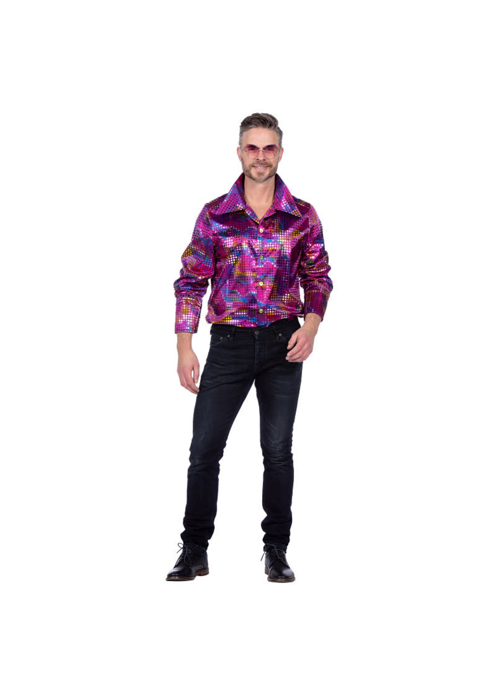 Wilbers & Wilbers Party blouse folie pailletten paars