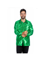 Wilbers & Wilbers Ruchesblouse satijn Groen