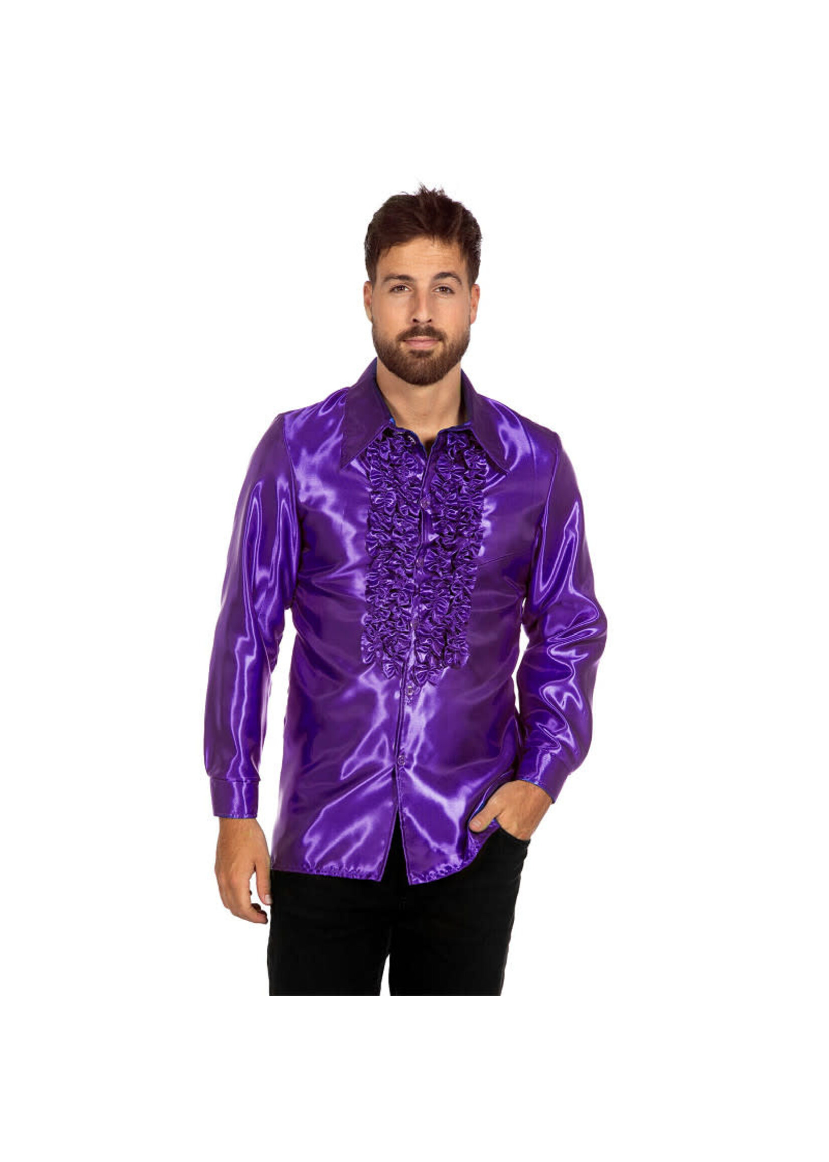 Wilbers & Wilbers Ruchesblouse satijn Lila