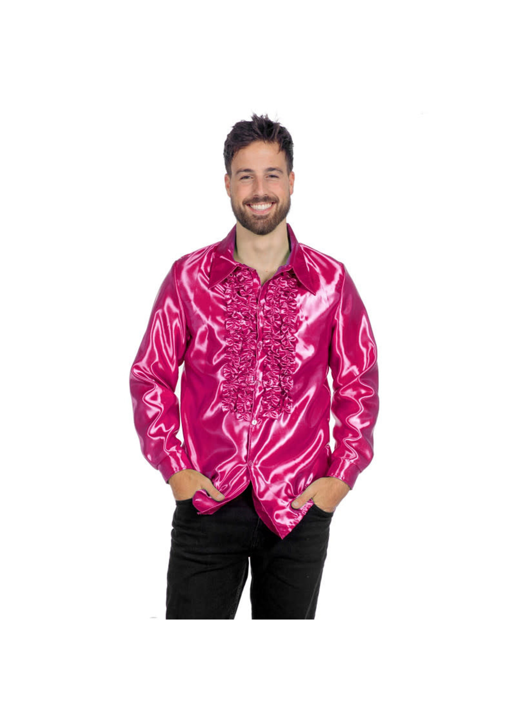 Wilbers & Wilbers Ruchesblouse satijn Cyclaam