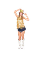 Wilbers & Wilbers Party top metallic franjes pailletten Goud