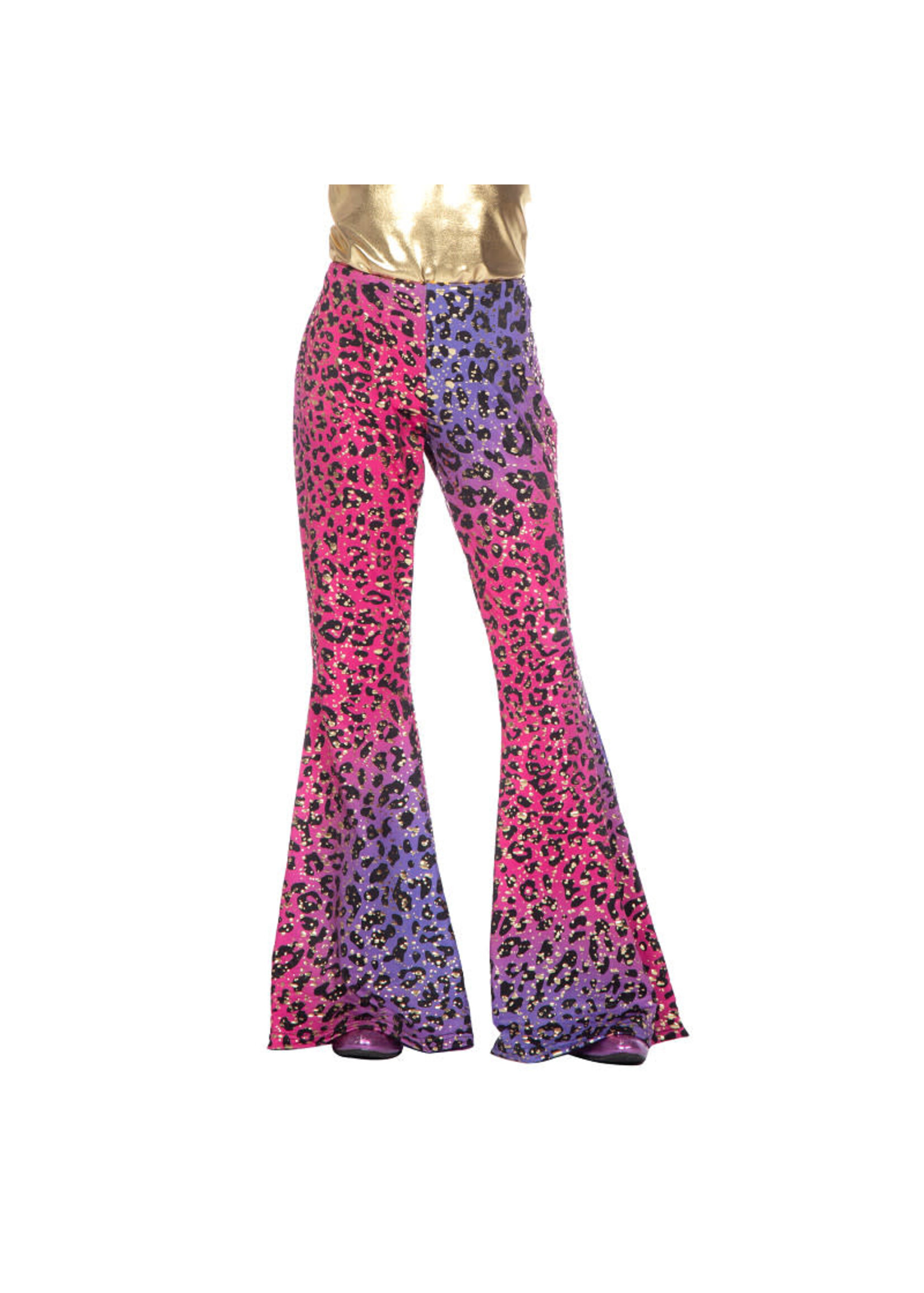 Wilbers & Wilbers Hippiebroek panter sparkle paars/roze