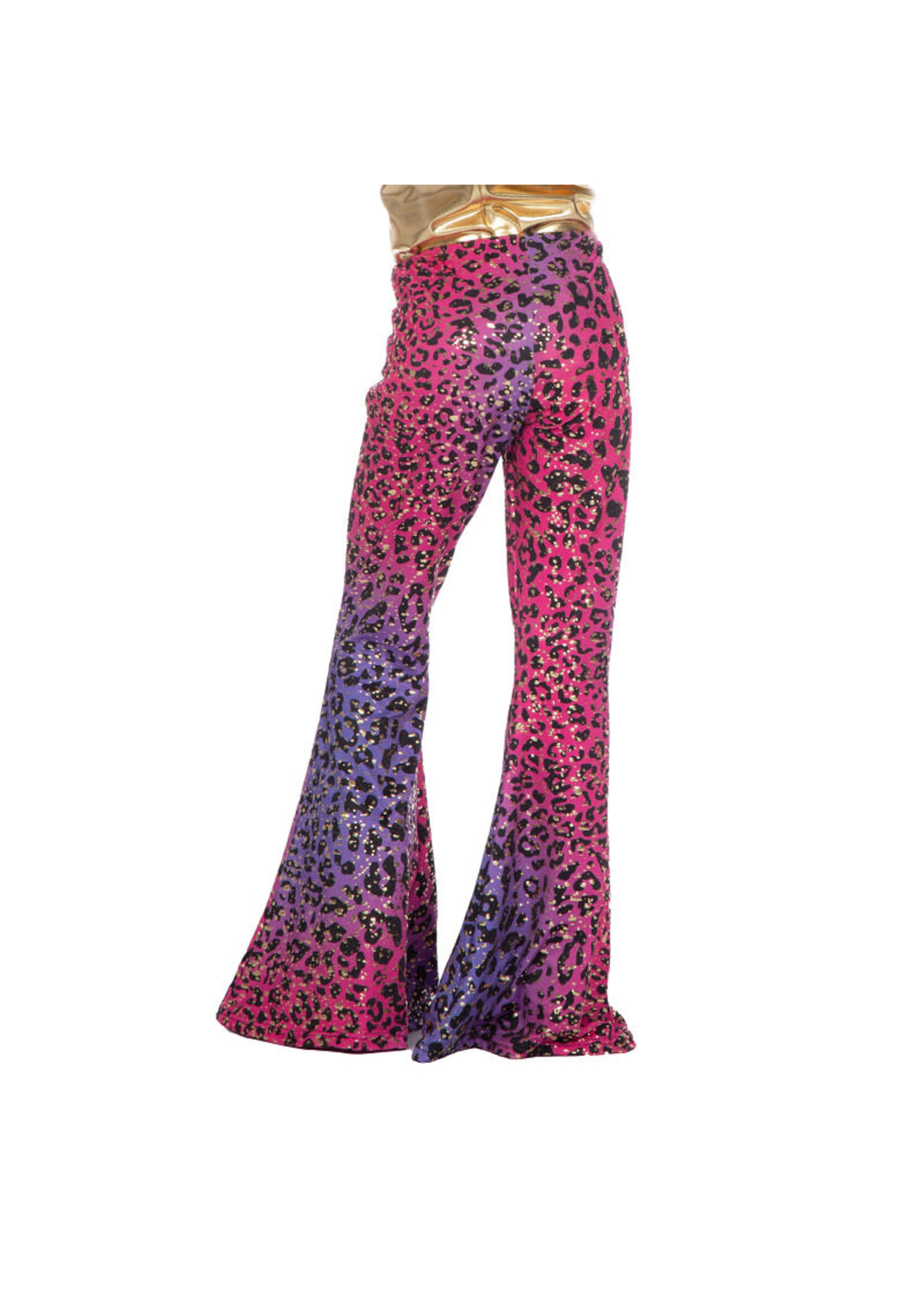Wilbers & Wilbers Hippiebroek panter sparkle paars/roze