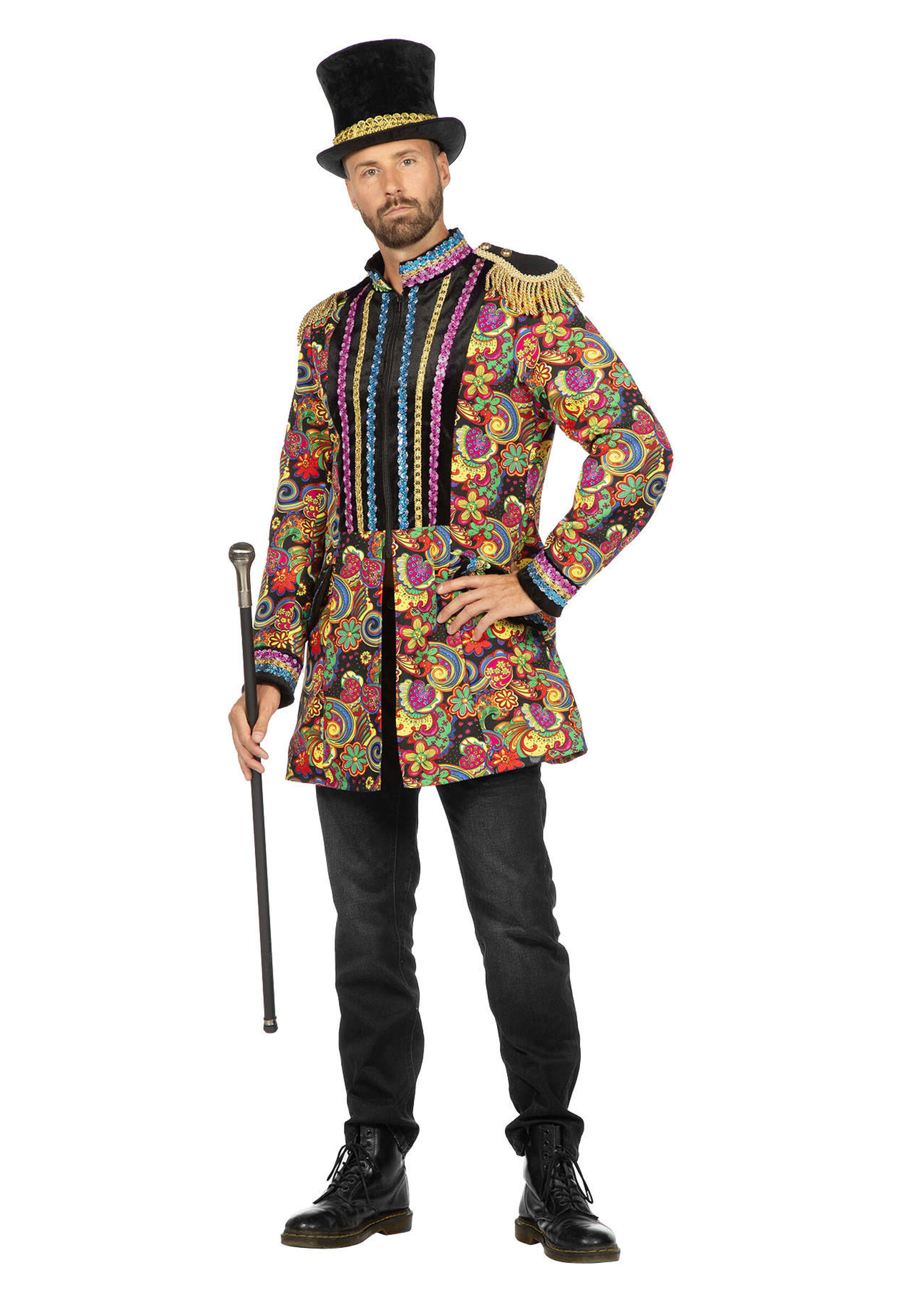 Wilbers & Wilbers Luxe jas zwart met bloemen