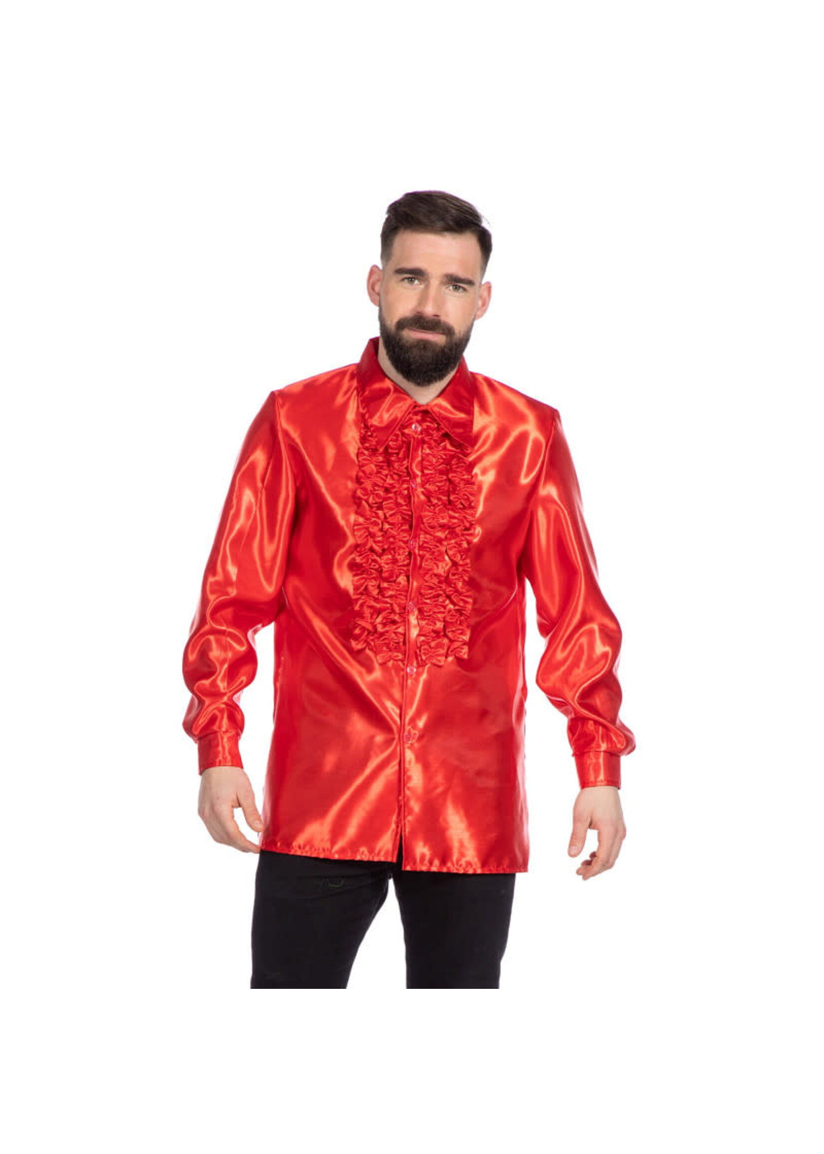 Wilbers & Wilbers Ruchesblouse satijn Rood