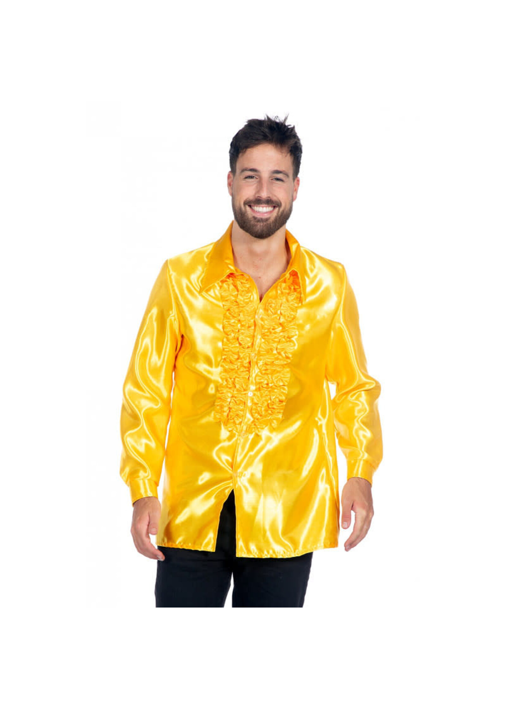 Wilbers & Wilbers Ruchesblouse satijn Geel