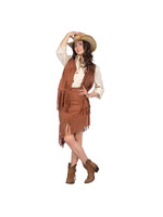 Wilbers & Wilbers Cowgirl set bruin (vest +rok) Dames