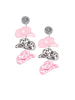 Wilbers & Wilbers Roze cowboy hoed oorbellen