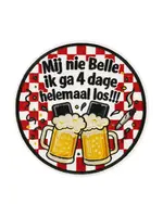 PartyXplosion Applicatie 12 cm Mij nie belle ik ga 4 dage helemaal los !!!