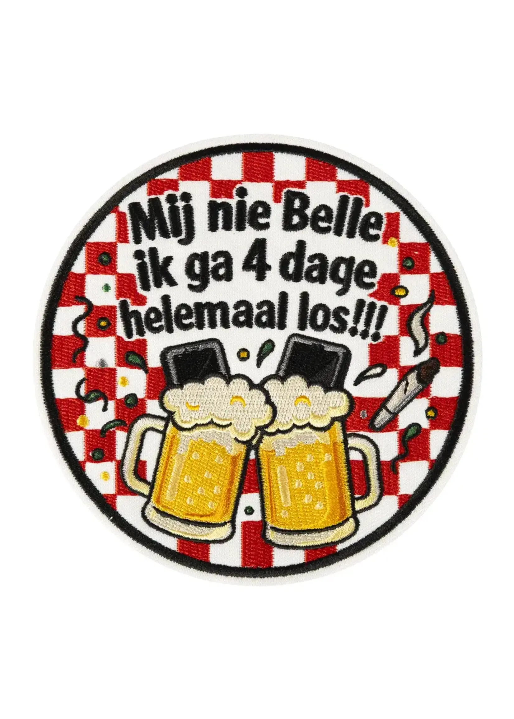 PartyXplosion Applicatie 12 cm Mij nie belle ik ga 4 dage helemaal los !!!