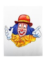 Feestkleding Breda Raamsticker clown rode hoed 32 x 40 cm