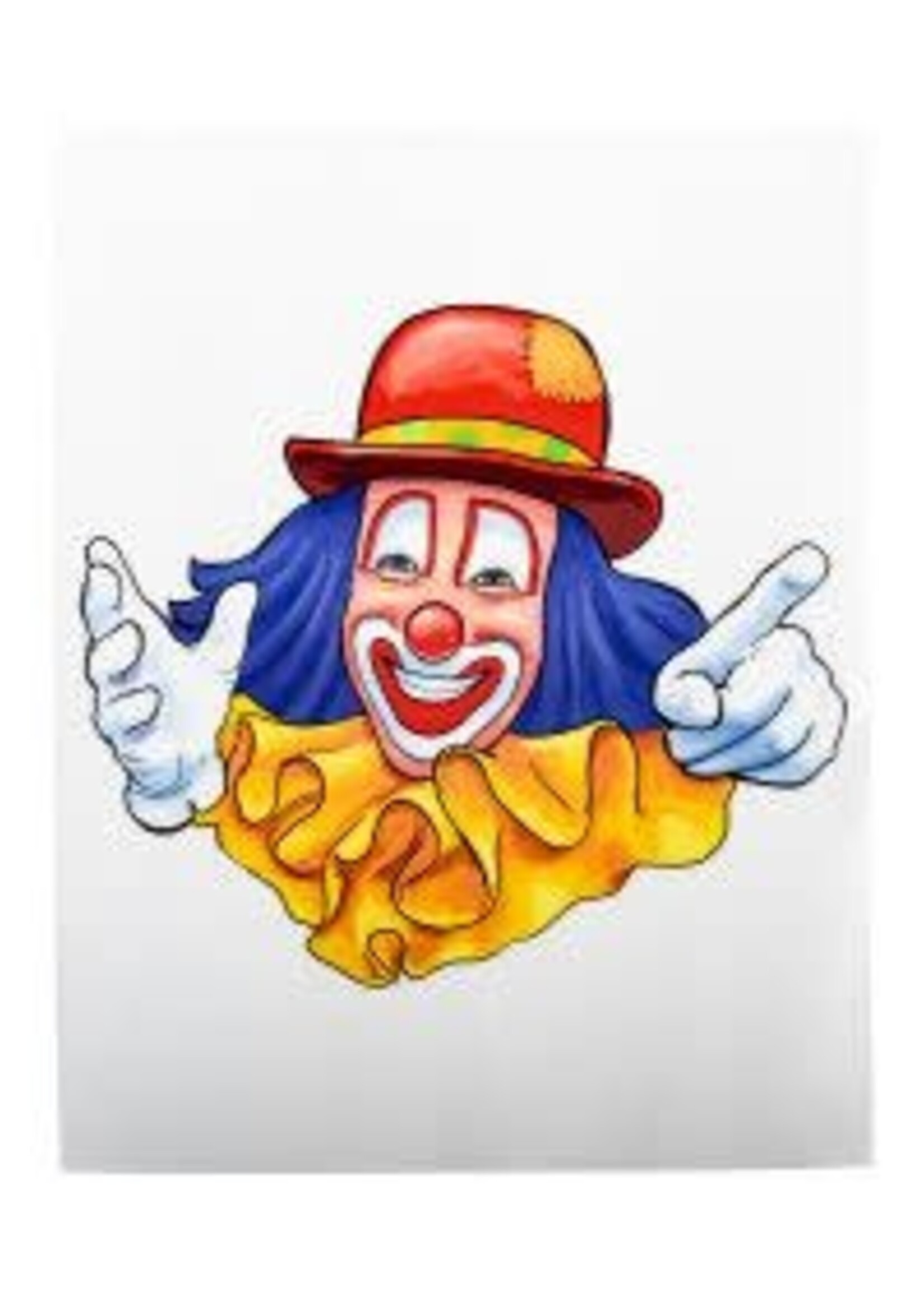 Feestkleding Breda Raamsticker clown rode hoed 32 x 40 cm
