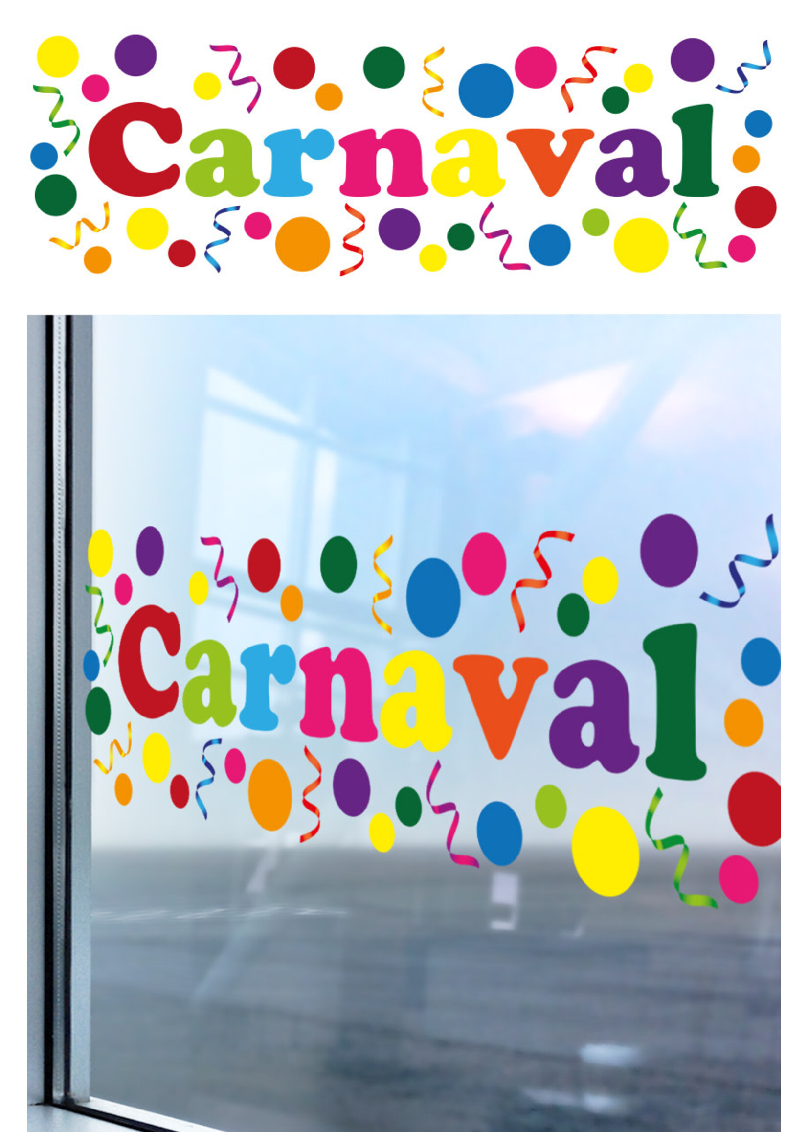 PartyXplosion Raamsticker Carnaval 75 x 25 cm
