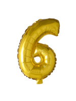 We Fiesta Party Folieballon cijfer 6 goud 102 cm