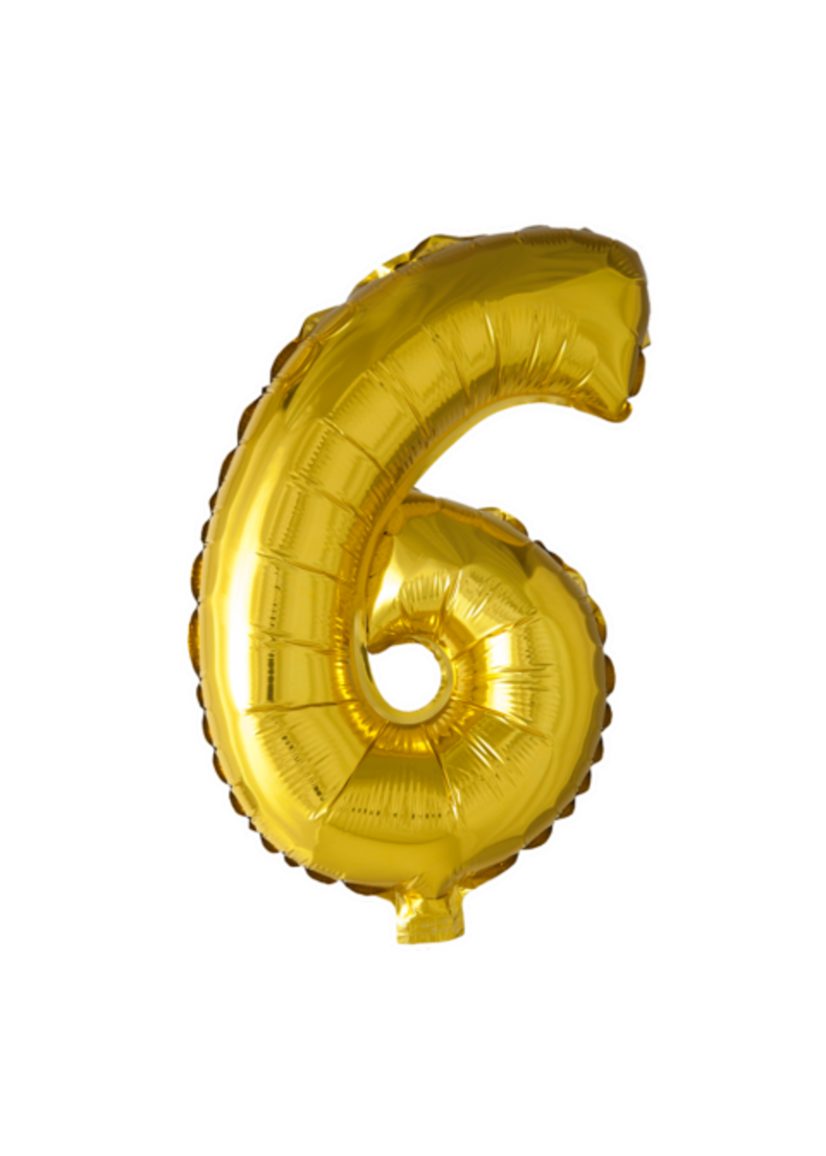 We Fiesta Party Folieballon cijfer 6 goud 102 cm