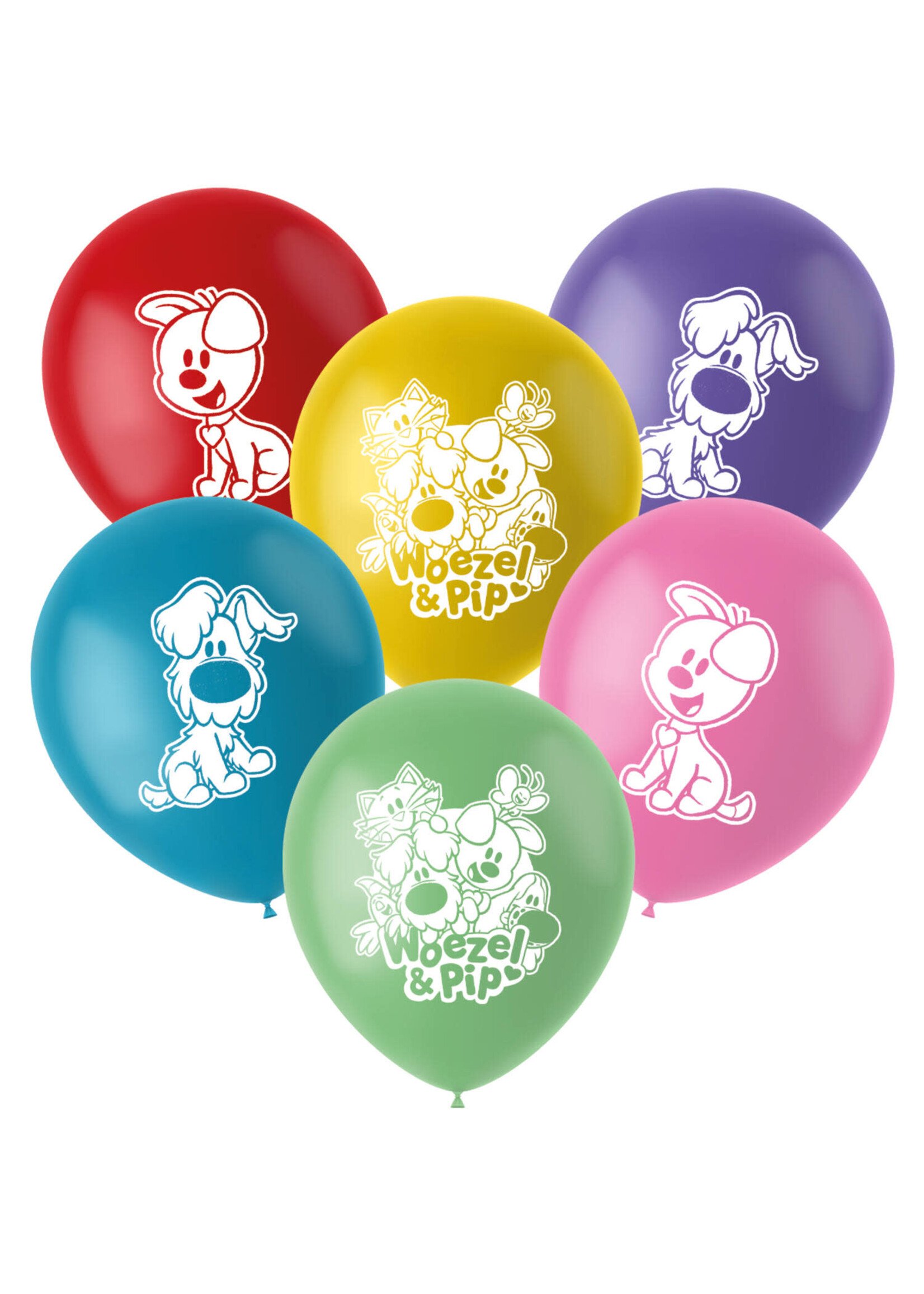 Feestkleding Breda Latexballonnen - Woezel en Pip - 33 cm - 6 stuks