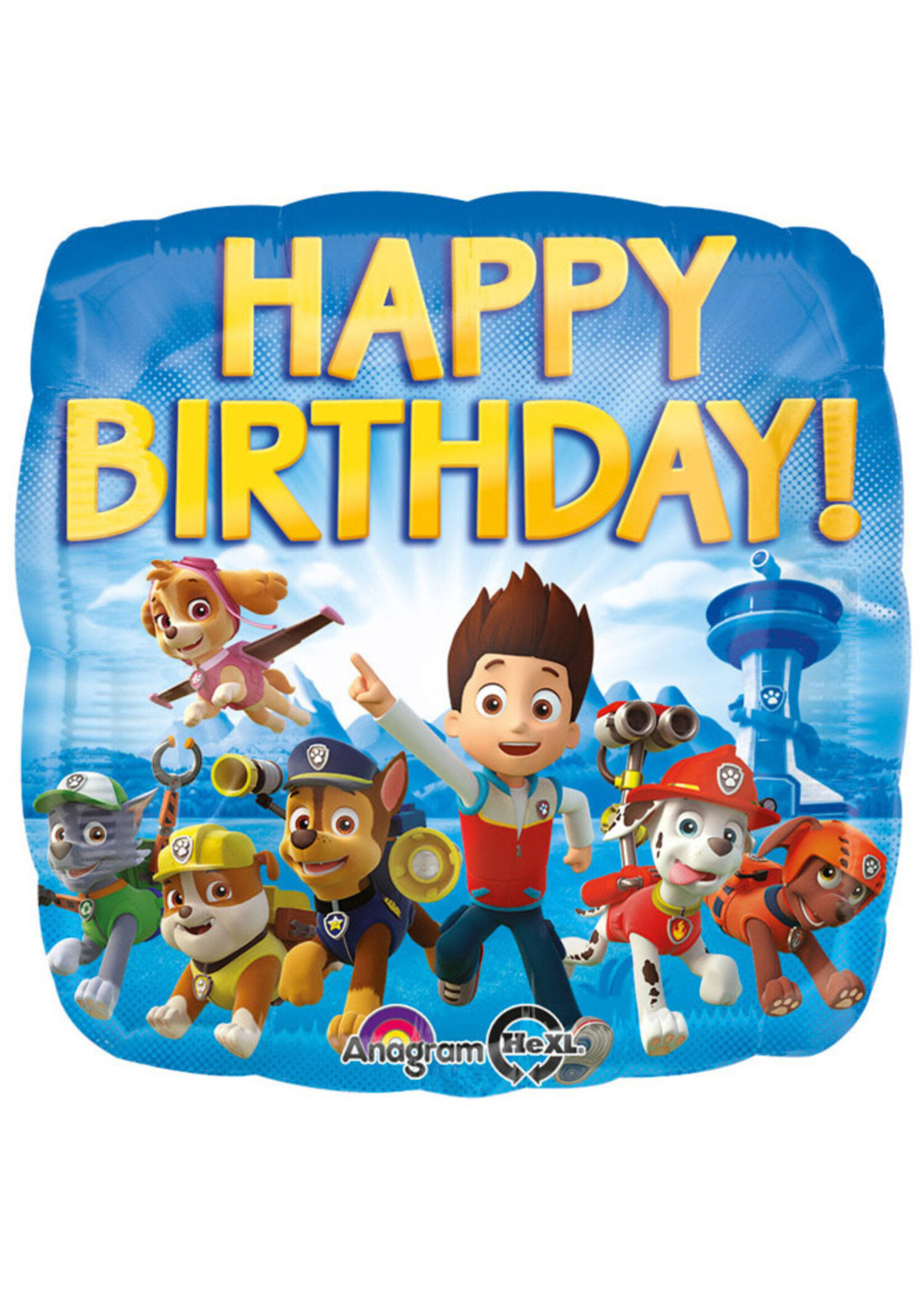 Feestkleding Breda Folieballon - Paw Patrol - Happy Birthday