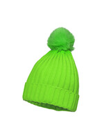 Wilbers & Wilbers Skimuts neon groen met pom