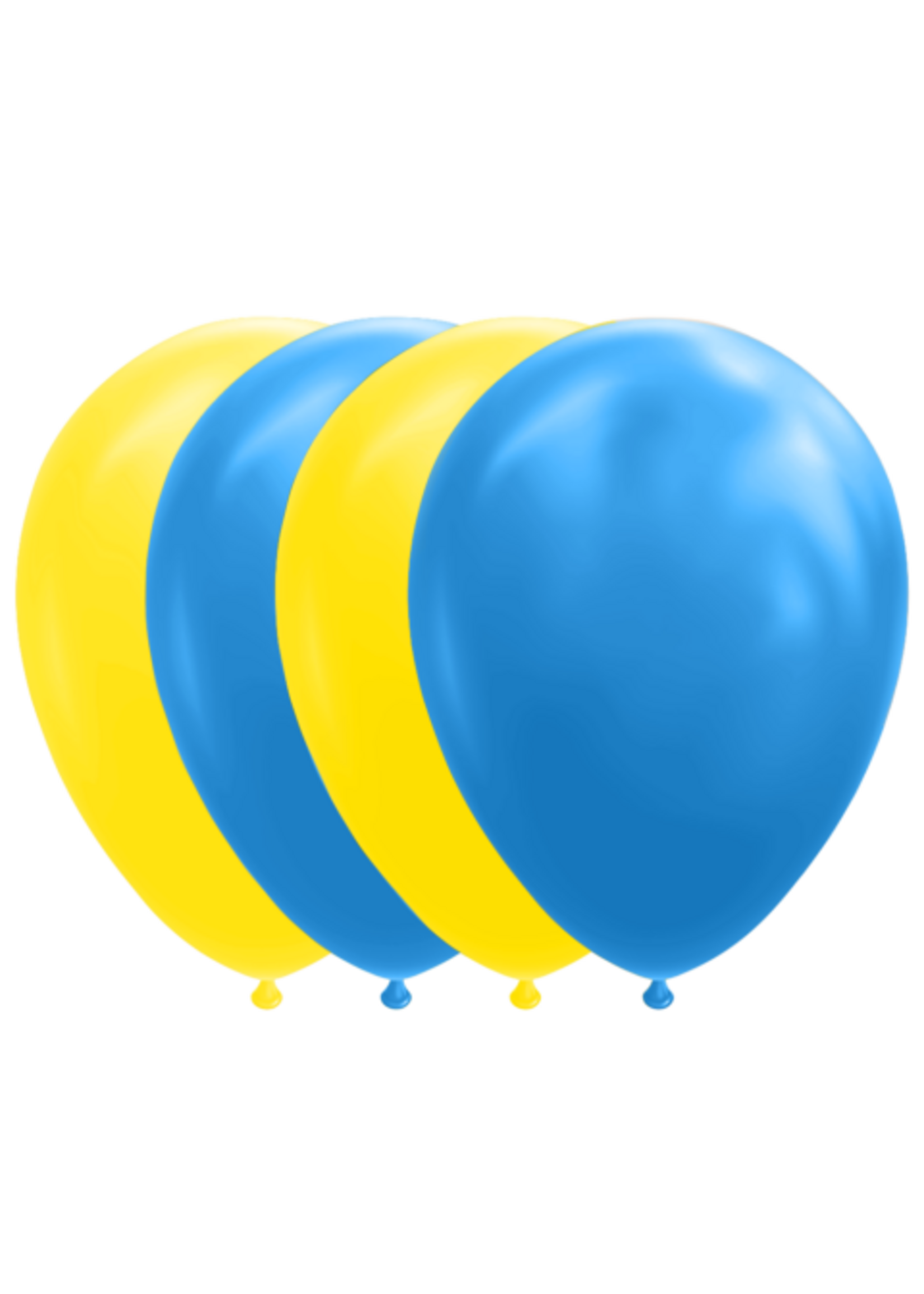 We Fiesta Party Ballonnen blauw / geel 12inch/ 30 cm