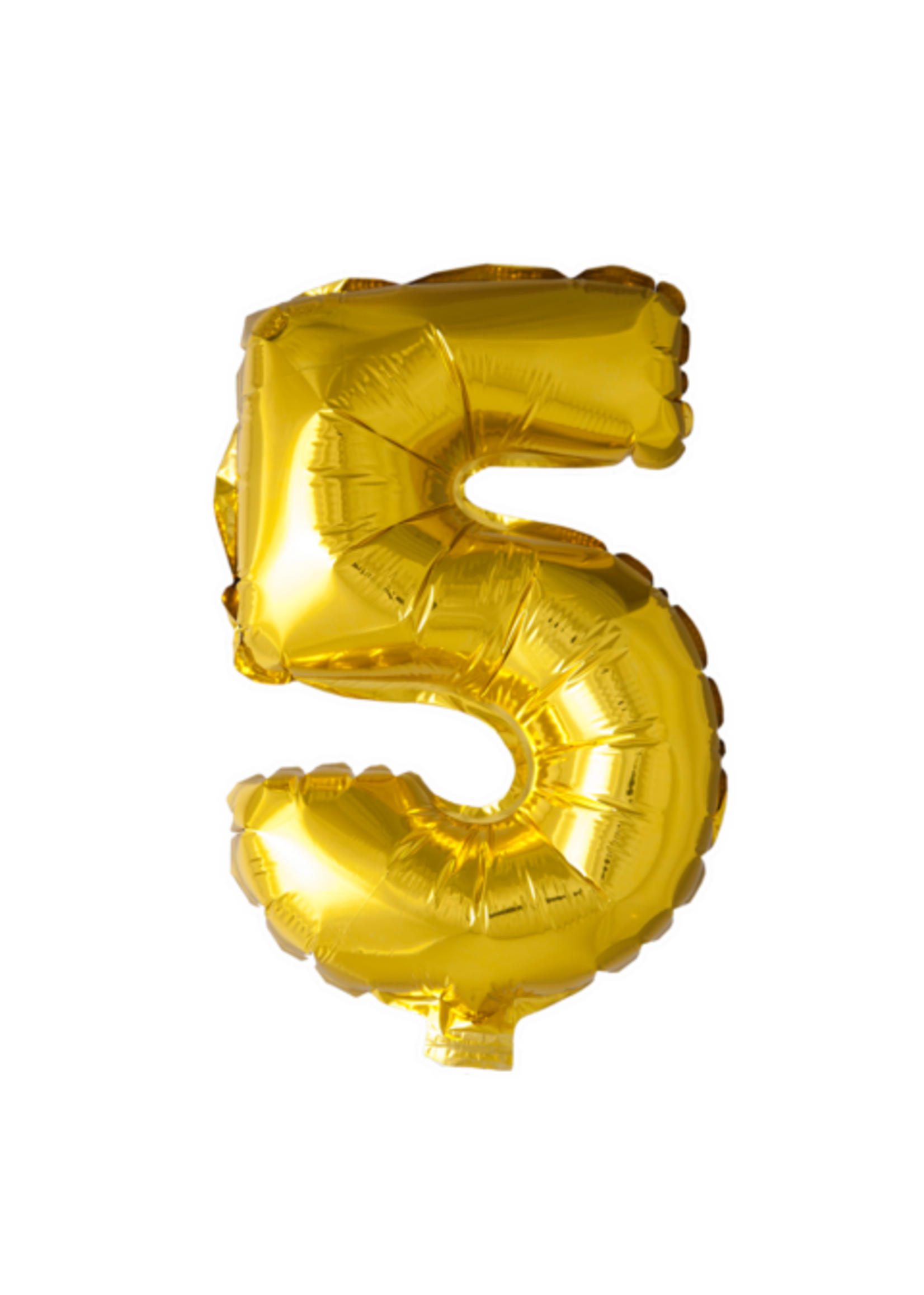 We Fiesta Party Folieballon cijfer 5 goud 102 cm