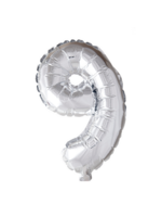 We Fiesta Party Folieballon cijfer 9 zilver 40inch/102cm