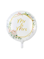 We Fiesta Party Folieballon 'Mr & Mrs' bloem 18 inch / 46 cm