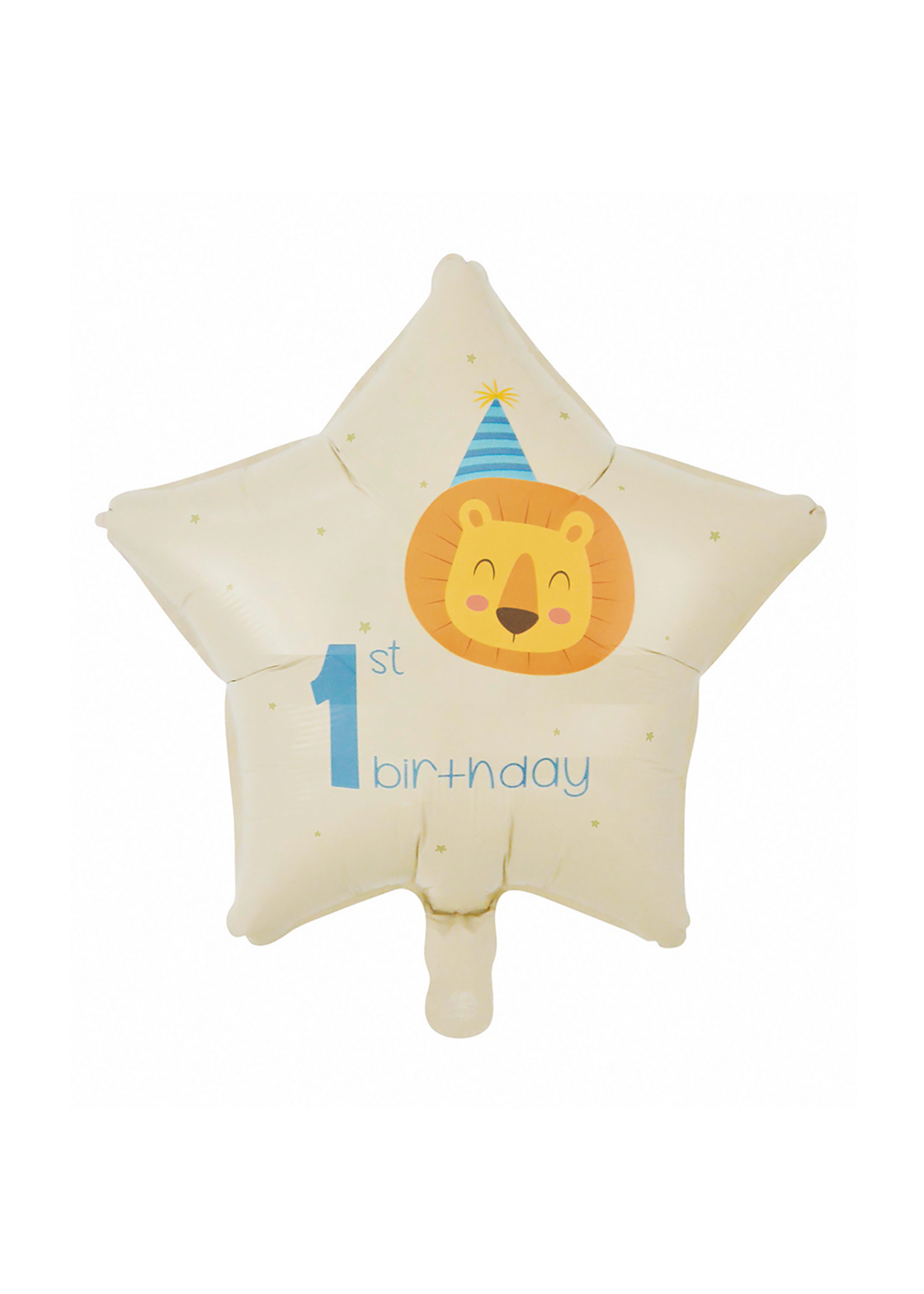 We Fiesta Party Folieballon stervorm- 'Eerste verjaardag' blauw