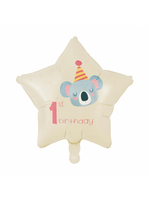 We Fiesta Party Folieballon stervorm Eerste verjaardag rood