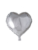 We Fiesta Party Folie ballon hart zilver 18 inch / 46 cm