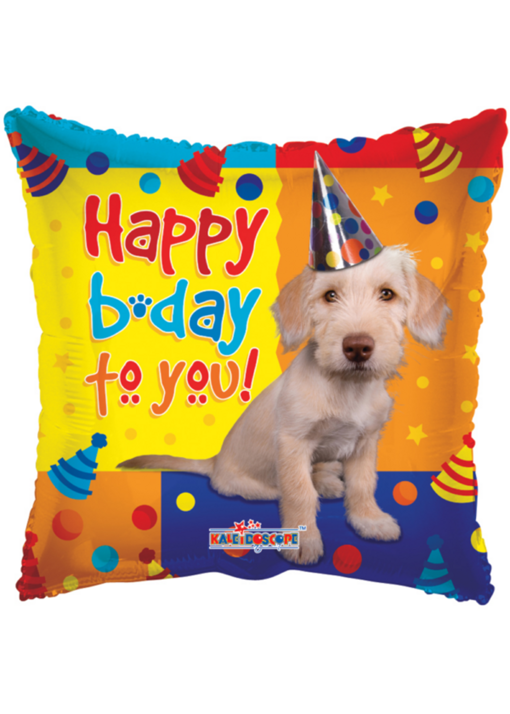 We Fiesta Party Folieballon happy bday hondje 18 inch / 46 cm
