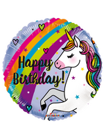 We Fiesta Party Folieballon Happy birthday eenhoorn 18 inch 46 cm