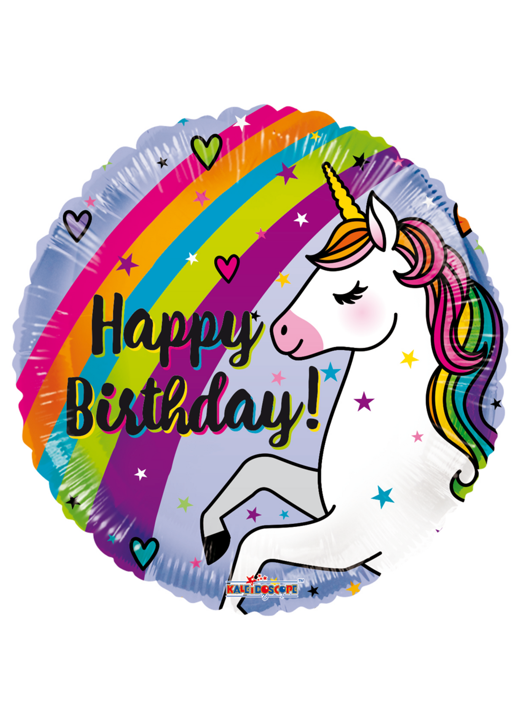 We Fiesta Party Folieballon Happy birthday eenhoorn 18 inch 46 cm