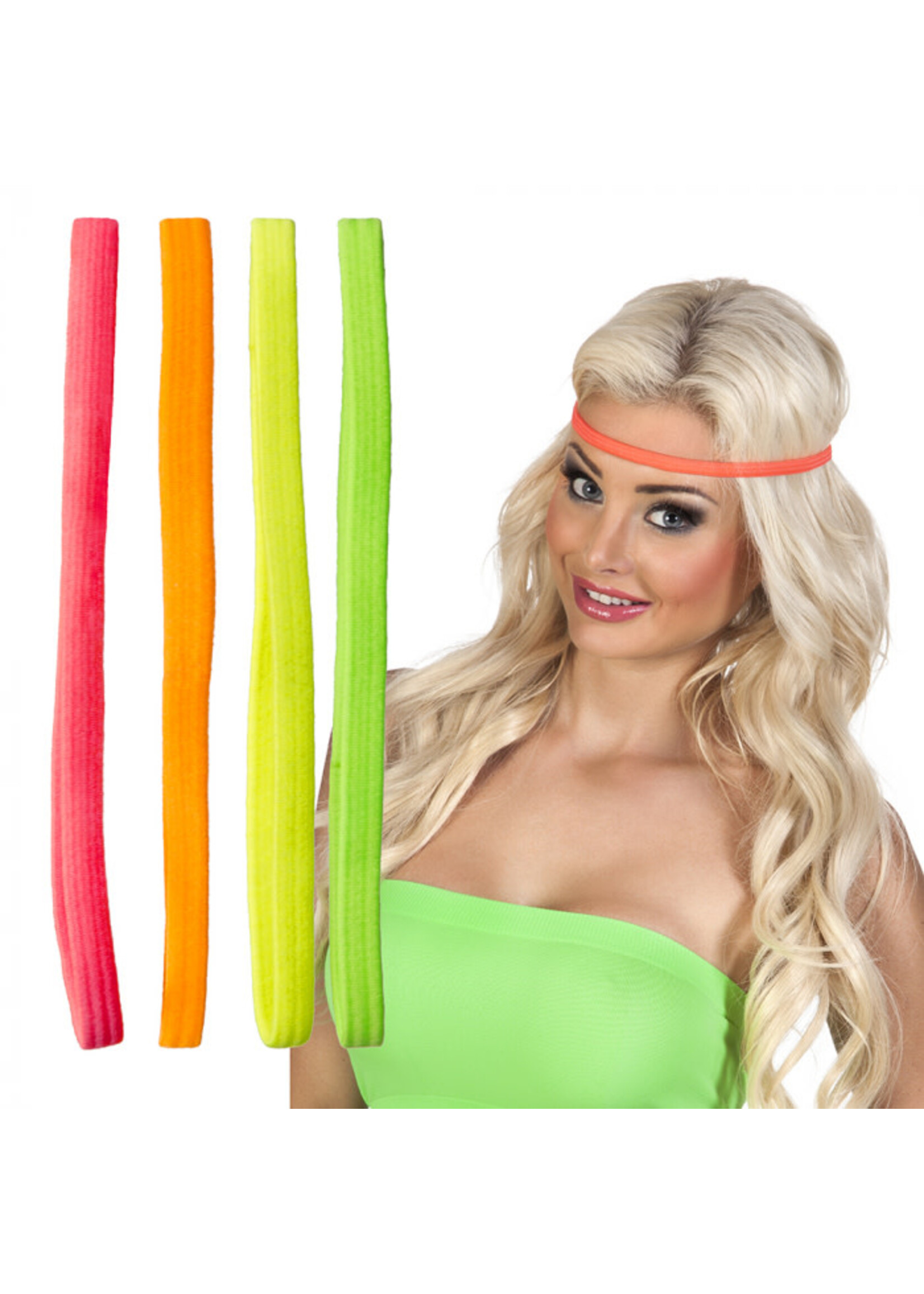 Feestkleding Breda Hoofdbandjes, 4  neon kleuren