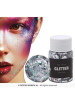 Feestkleding Breda Pot glittergel zilver 20gr