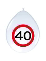 Feestkleding Breda Ballonnen Verkeersbord 40 jaar