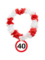 Feestkleding Breda Hawaii Krans  verkeersbord 40 jaar