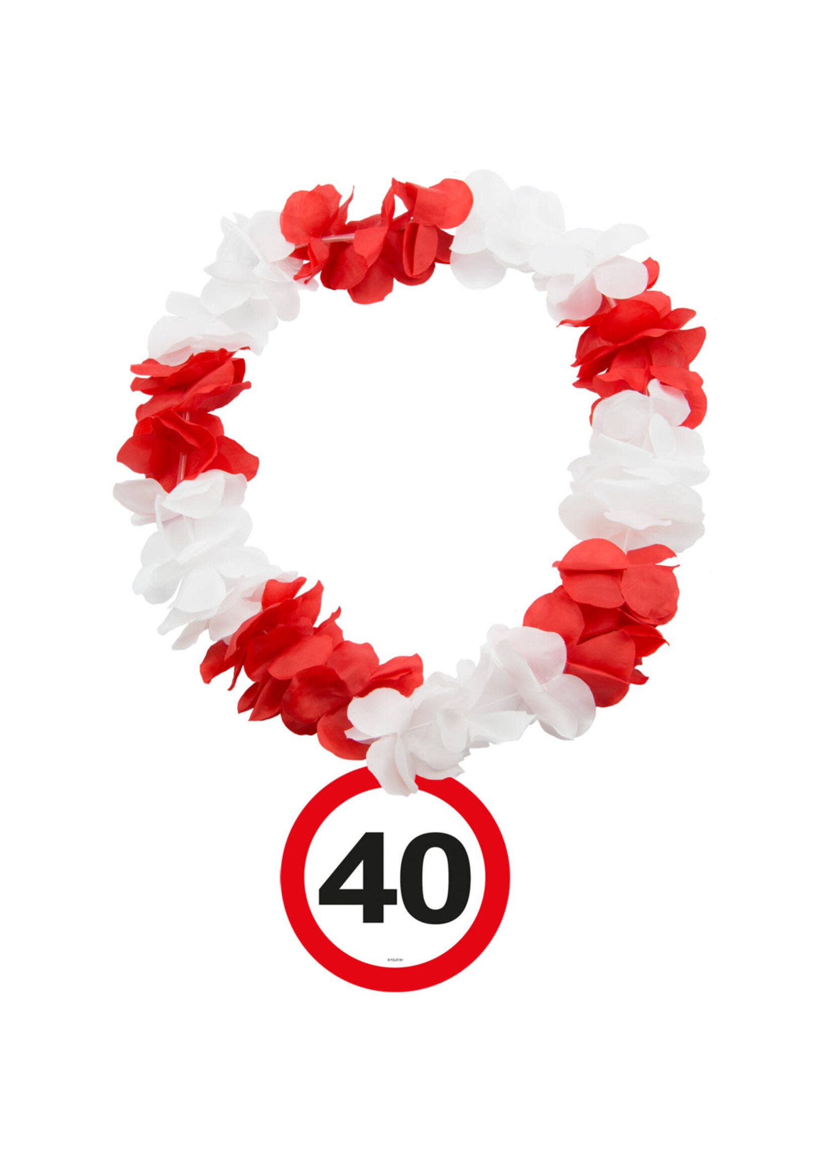 Feestkleding Breda Hawaii Krans  verkeersbord 40 jaar