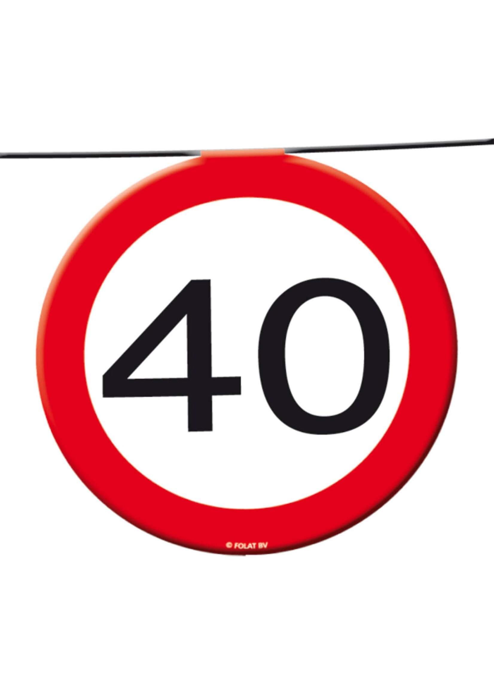 Feestkleding Breda Verkeersbord slinger 40 jaar