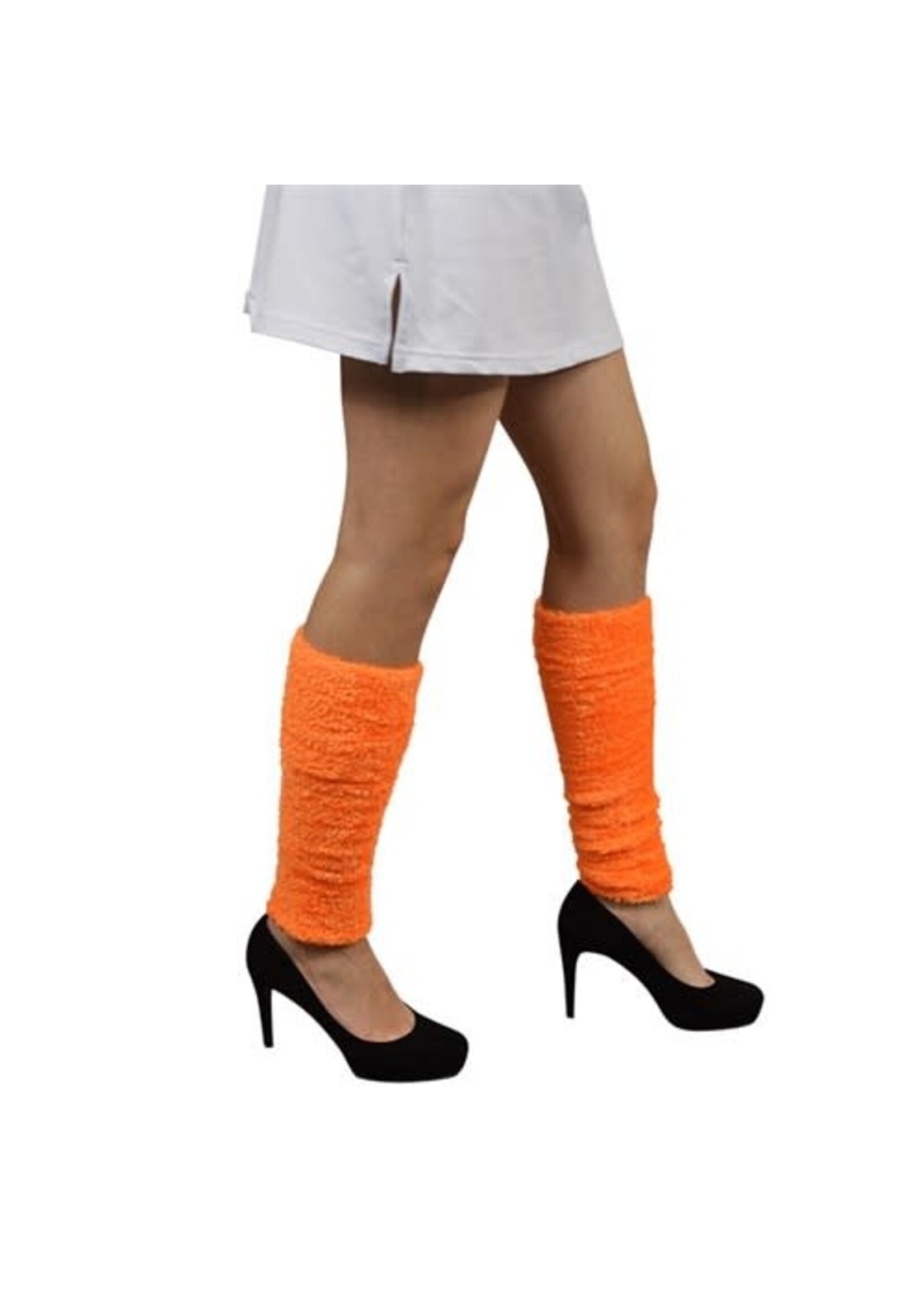 Haza-Witbaard Beenwarmers softy fluor oranje