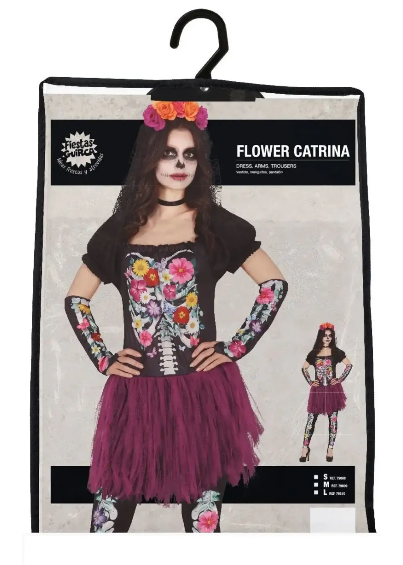 Fiestas Guirca Kostuum Flower Catrina