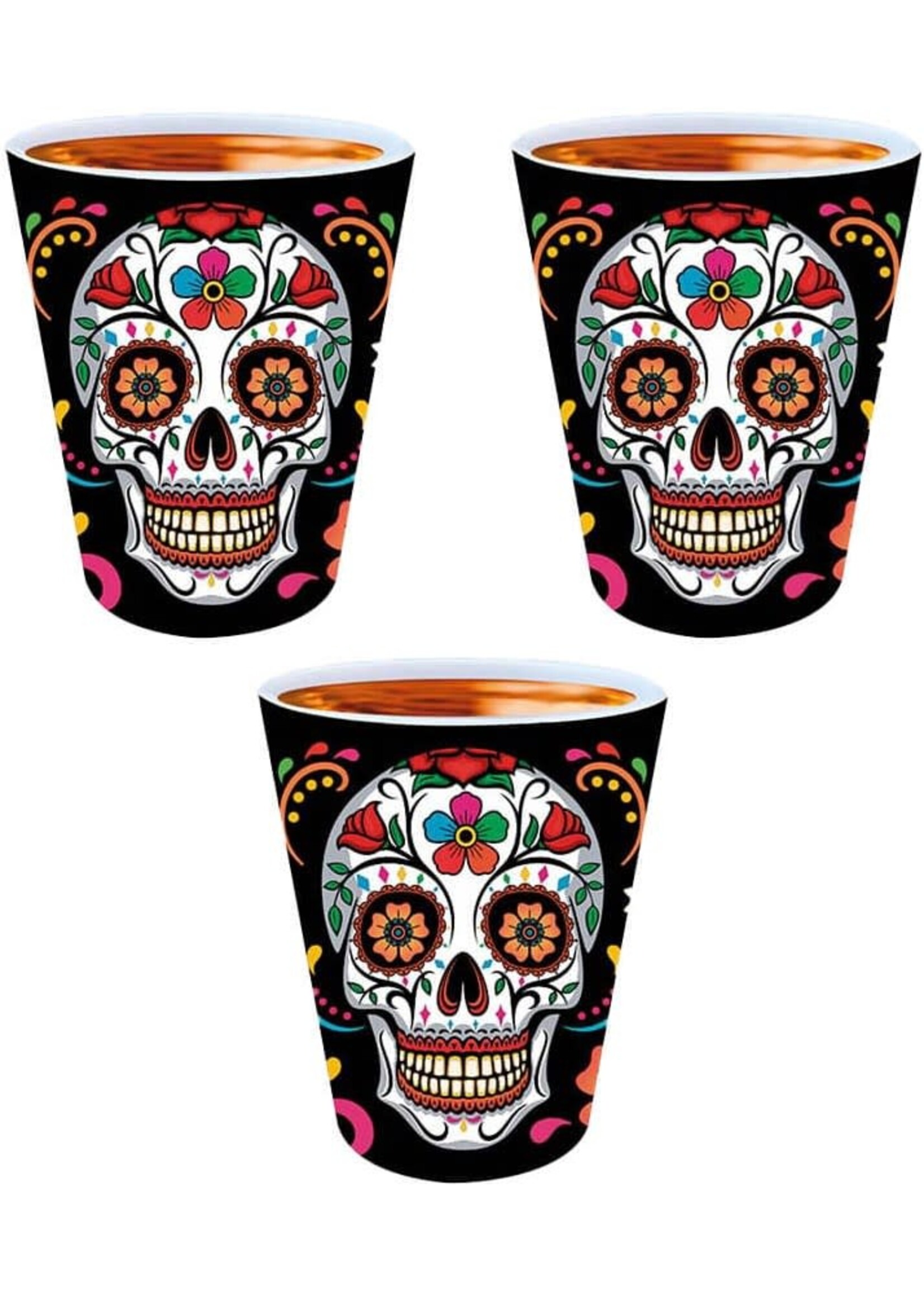 Fiestas Guirca Day of the Dead Schedel shotglazen Set (3st)